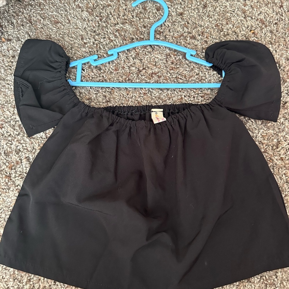 Toddler Black Off-Shoulder Top